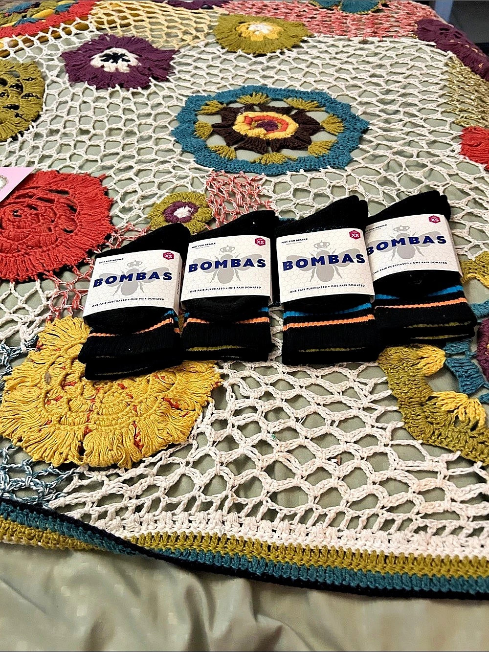 Bombas Socks Calf Socks Striped 4-Pair Set XS NWT